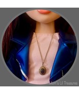 Oval Black Accented Locket Doll Necklace • 18 inch Fashion Doll Jewelry - £5.42 GBP