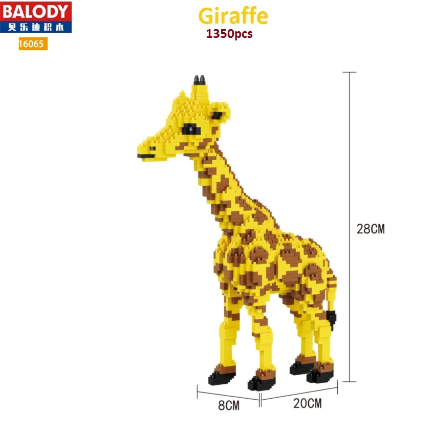 Balody Mini Blocks Fun Animal Building Toy Giraffe Model Cartoon Educational - £19.50 GBP