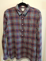 J CREW Womens Madras Plaid 100% Cotton Gauze Boy Fit Plaid Shirt Top Size XL - £18.99 GBP