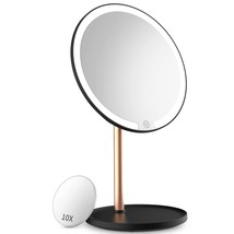 Led Lighted Makeup Mirror, Rechargeable Led Vanity Mirror With 10X Magnification - $39.97