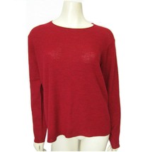 Eileen Fisher Red 100% Wool Sweater L Women&#39;s Large Crew Neck - £31.43 GBP