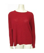 Eileen Fisher Red 100% Wool Sweater L Women&#39;s Large Crew Neck - £31.51 GBP