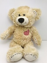 Build A Bear Champ Cream W/ Patch Red Heart Stitches 15&quot; Soft Toy Stuffe... - £12.57 GBP