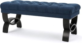 Christopher Knight Home Scarlett Fabric Ottoman Bench, Dark Blue - £101.44 GBP