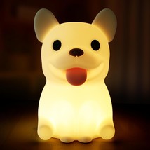 Puppy Dog Lamp, Soft Silicone Dog Night Light, Rechargeable Dimmable Kids Nightl - $25.99