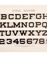 Full Block Font Example 1899 Victorian Craft Supply Art Drawing Ephemera... - $27.22 CAD
