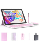 Android 14 Tableta, 2 in 1 Tablet 10 Inch,Computer Tablet, with Keyboard... - £197.83 GBP