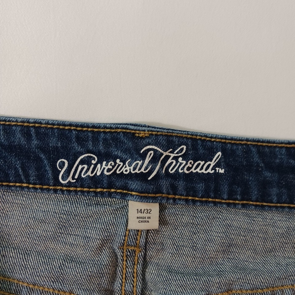 Universal Thread Women's Blue Denim Cotton Blend 1/4 Front Zip Skirt Size 14/32 Item image 3