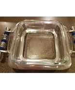 Glass ~Square Dish in Silver Metal Holder ~ Beaded Handle Design ~ 8.5&quot; ... - €42,80 EUR
