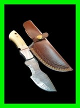 Unique Handmade Damascus Knife Full Tang Fixed Blade With Sheath - £46.77 GBP