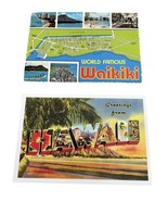 Lot Of 2 Hawaiiana Post Cards Waikiki Map Ephemera 1 Vintage 1 Repro Lan... - $141.46 MXN