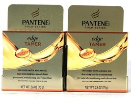 2 Count Pantene Pro V 2.6 Oz Gold Series Edge Tamer Infused With Argan Oil - £18.16 GBP