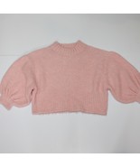 Topshop Women&#39;s or Junior&#39;s Crop Balloon Sleeve Sweater in Pink Color si... - $24.99