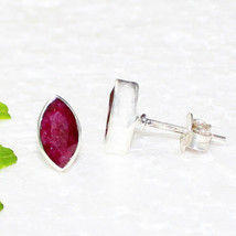 925 Sterling Silver Natural Ruby Earrings Handmade Jewelry Gemstone Earr... - £19.85 GBP