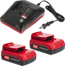 2Packs 18V Lithium Battery and PCXMVC Charger for Porter Cable 18V - £77.66 GBP