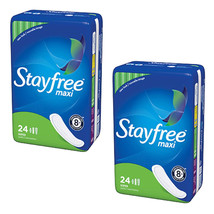 Pack of (2) New STAYFREE Maxi Pads, Super 24 ea - £19.90 GBP