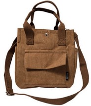 Corduroy Polyester Lined Multi-Pocket Crossbody Tote Magnetic Closure Ba... - $19.79