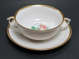 Lamberton Porcelain SPRING GARDEN CREAM SOUP &amp; SAUCER SET Made in USA - £9.39 GBP