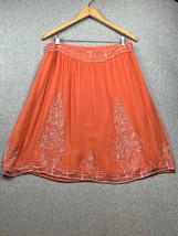 Walter Mini chiffon Skirt Silk Women Size 12 Beaded Embroidered Sheer Chic BOHO - £26.65 GBP