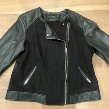 Women&#39;s Pure Energy Black Faux Leather Motorcycle Jacket Plus 1X - £38.54 GBP