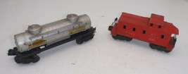 Lot Of 2 Lionel Train Cars - 2257 Caboose &amp; Dual Dome Tank Car - £10.18 GBP