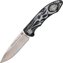 Harley Davidson Case Cutlery Tex X Linerlock Pocket Knife Black with Sheath - £46.64 GBP