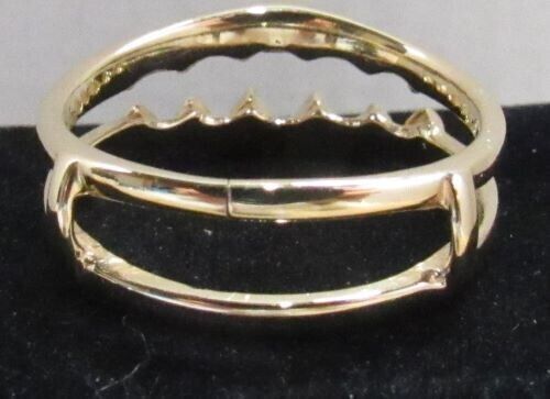14K Yellow Gold Enhancer Sawtooth or Jaws Style Band Ladie's Sz 8.75 Ring 4 g Item image 9