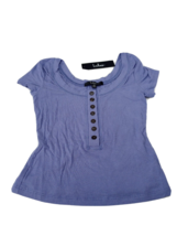 Lulus Shirt Womens XS Rib Knit Button Front Crop Top Light Blue  1261 - £14.22 GBP