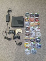 Microsoft Xbox 360 S 4GB Black Console With Wires Controllers And 20 Game Lot - £149.47 GBP