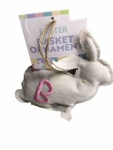 Easter Bunny Monogram Letter B Hanging Fabric Charm Ornament 5 Inches Tall - $14.21