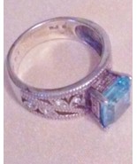 Ladies AVON Sterling Silver 925 Aqua Ring Size 9.5 NIB - $65.00