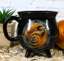 Wicca Sabbats Wheel of The Year Beltane Dragon Heat Color Changing Cauldron Mug - £19.97 GBP
