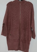 Simply Noelle Brand JCKT222SM Knitted Mauve Women&#39;s Zipper Jacket Size Small - £40.17 GBP