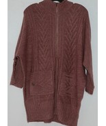 Simply Noelle Brand JCKT222SM Knitted Mauve Women&#39;s Zipper Jacket Size S... - £39.27 GBP