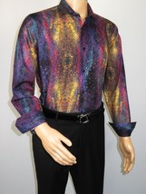 Men's AVM Crystal Digital Sparks Shirt Cotton Turkey Slim Fit 13985-01 Multi image 10