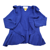 Ruby Rd Jacket Womens M Blue Casual Cotton Acrylic Knitted Flared Cardigan - £15.06 GBP