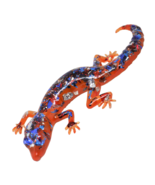 Patriotic lizard, Red Silver Blue gecko, resin reptile  - £12.11 GBP