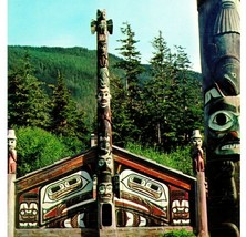 Ketchikan Alaska AK Indian Ceremonial House Totems 1962 Vtg Chrome Postcard C17 - £3.12 GBP
