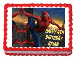 SPIDERMAN party edible cake decoration image cake topper frosting sheet - £7.95 GBP