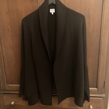 ARMANI COLLEZIONI Brown Open Ribbed Knit Wool Cardigan Sweater Sz 6 Coco... - $23.76