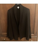 ARMANI COLLEZIONI Brown Open Ribbed Knit Wool Cardigan Sweater Sz 6 Coco... - $23.76