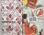 2 DIFFERENT TERRY TOWELS (16.5&quot;x26&quot;) FALL, THANKSGIVING DAY PIE &amp; LEAVES... - $14.84