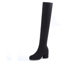 Y slim fit elastic flock over the knee boots women shoes 2021 autumn winter ladies high thumb200
