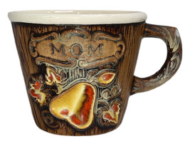 Treasure Craft Pottery MOM Coffee Tea Cup Mug Ceramic Wood Grain Pear 14 oz USA - £8.30 GBP