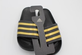 Adidas Shower Slides Adilette Aqua Black Gold Unisex Men’s 8 Women’s Size 9 - £23.34 GBP