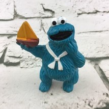 Vintage Sesame Street Cookie Monster with Sailboat 3&quot; Toy PVC Figure Tara Toy - £5.41 GBP