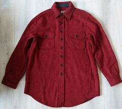 VTG LL Bean Northwoods Wool Shirt Jacket Men Red Shacket Medium Tall - $71.74