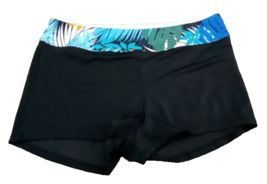 South Point Women&#39;s Plus Size Swim Shorts Size 22W Black Tropical Waist Pattern - $23.99