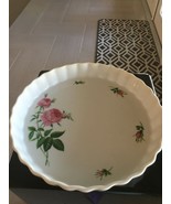 Christen Holm Porcelain Fluted Quiche Tart Plate Bakery Pan Rose Pattern  - $18.69