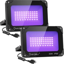 2 Pack 50W Led Black Lights, Blacklight Flood Light With Plug, Ip66 Waterproof B - £73.30 GBP